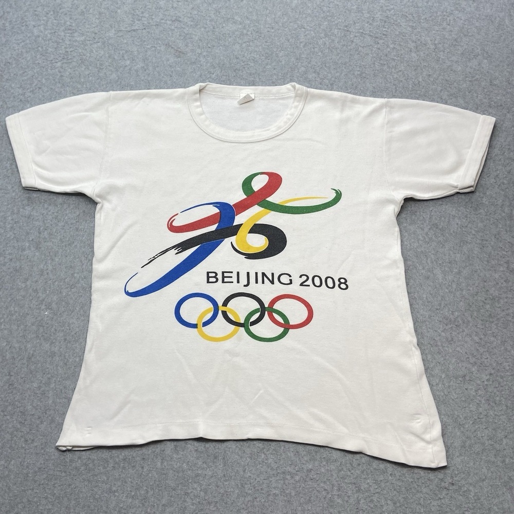 Vintage 2008 Beijing China Olympics Promo‎ Graphic T Shirt Men's S